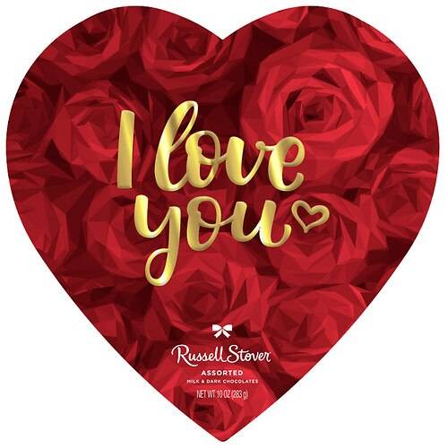 Order Russell Stover Fine Valentine Heart Chocolate - 10.0 oz food online from Walgreens store, Walkertown on bringmethat.com