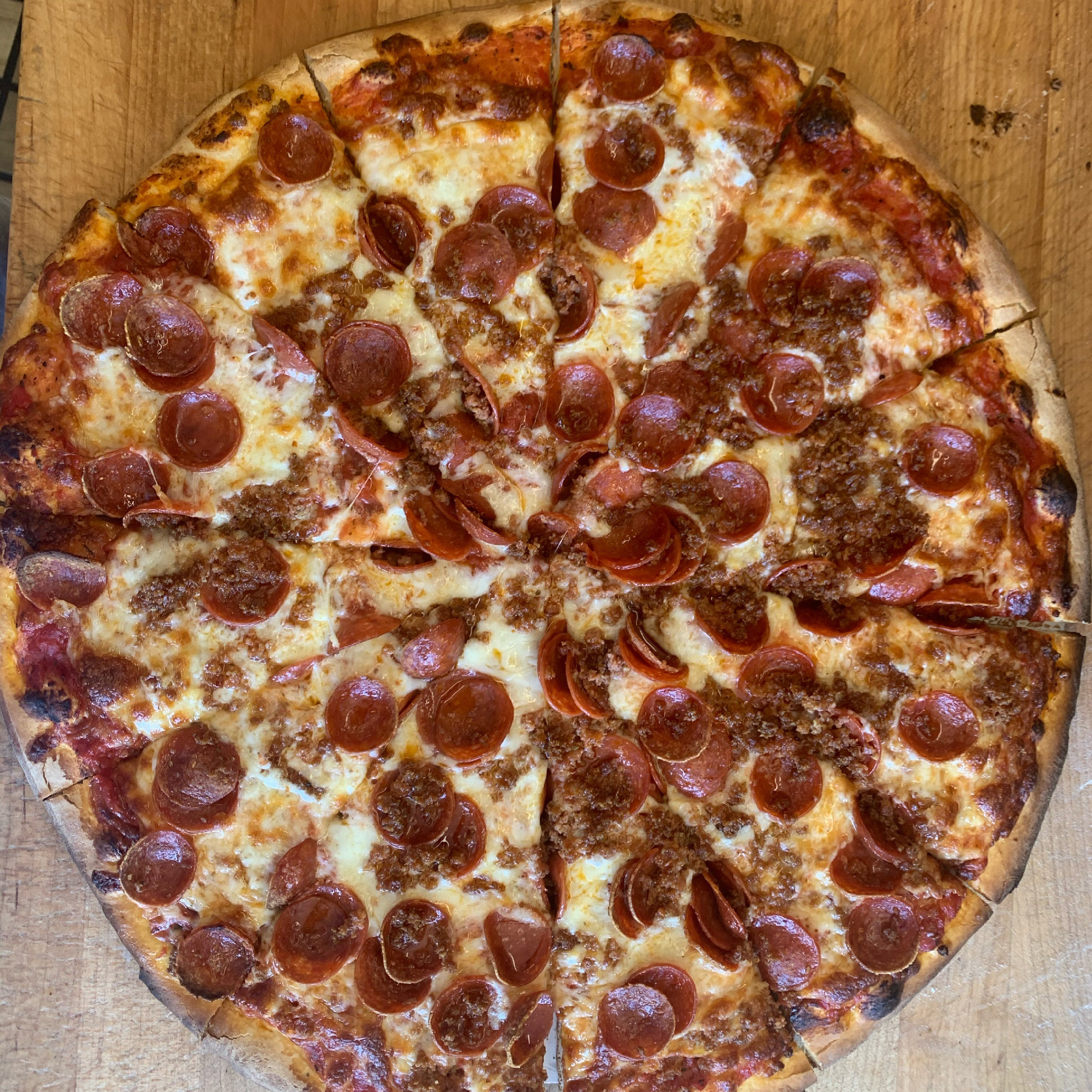Order Meat Pizza - Small 14" food online from Sals Pizza store, Appleton on bringmethat.com