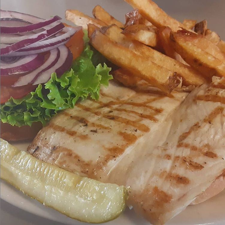 Order Mahi Sandwich food online from Potato Shack Cafe store, Encinitas on bringmethat.com