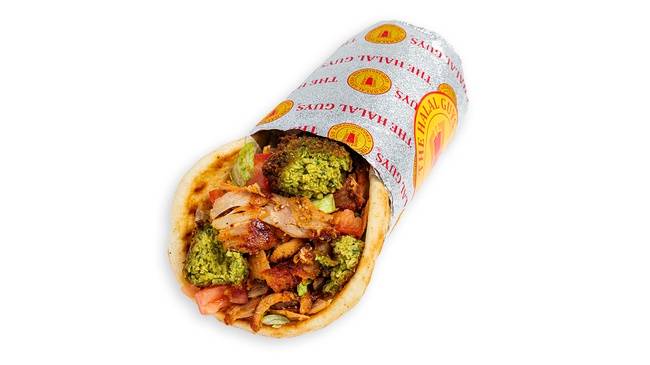 Order Chicken Shawarma & Falafel Sandwich food online from The Halal Guys store, Amherst on bringmethat.com