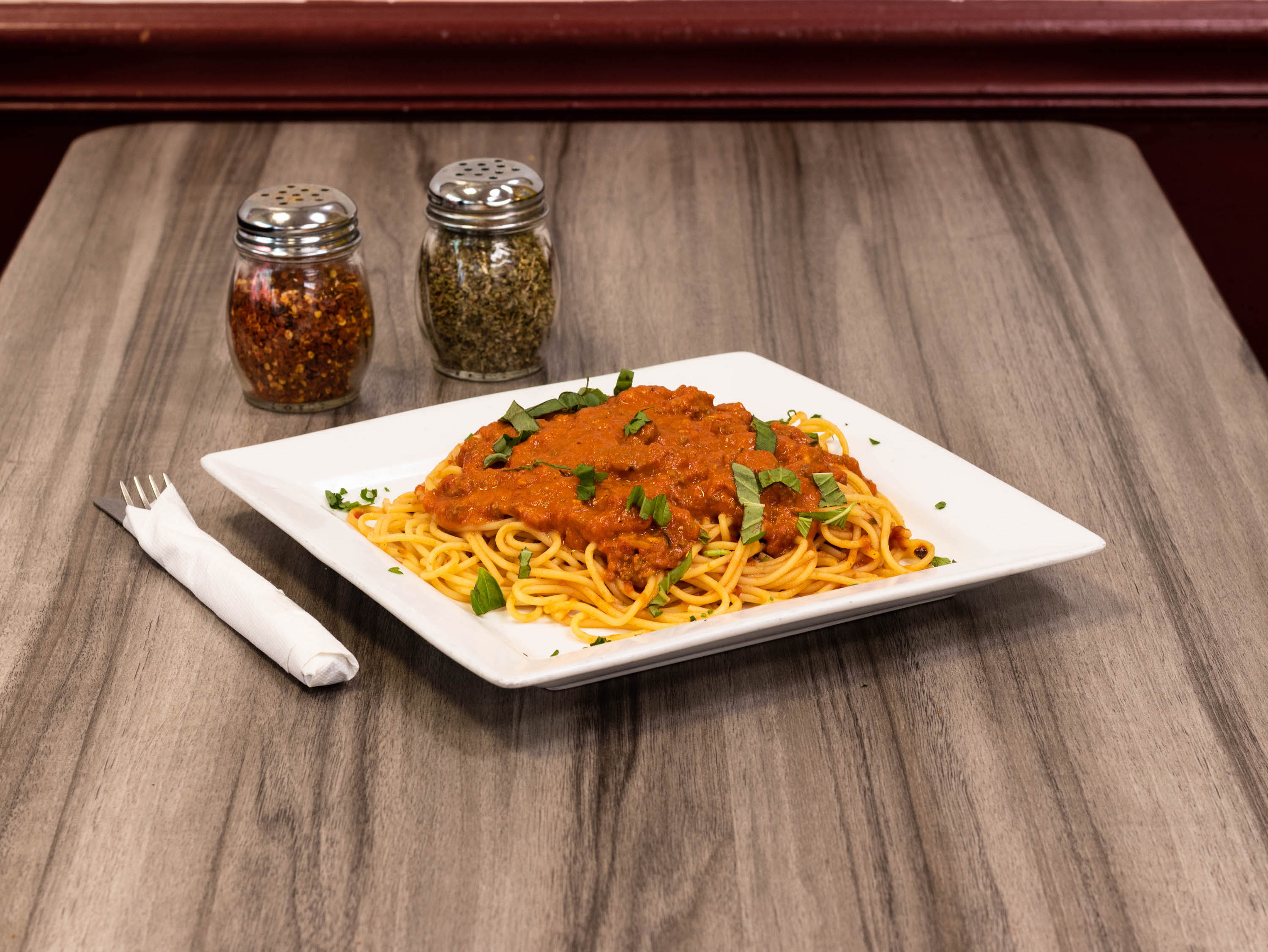 Order Pasta with Bolognese Sauce food online from Calabria Pizza store, Shrub Oak on bringmethat.com