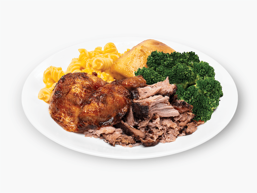 Order 2 Meat Combo Plate - 1/4 Chicken & Pulled Pork food online from Boston Market store, Trenton on bringmethat.com