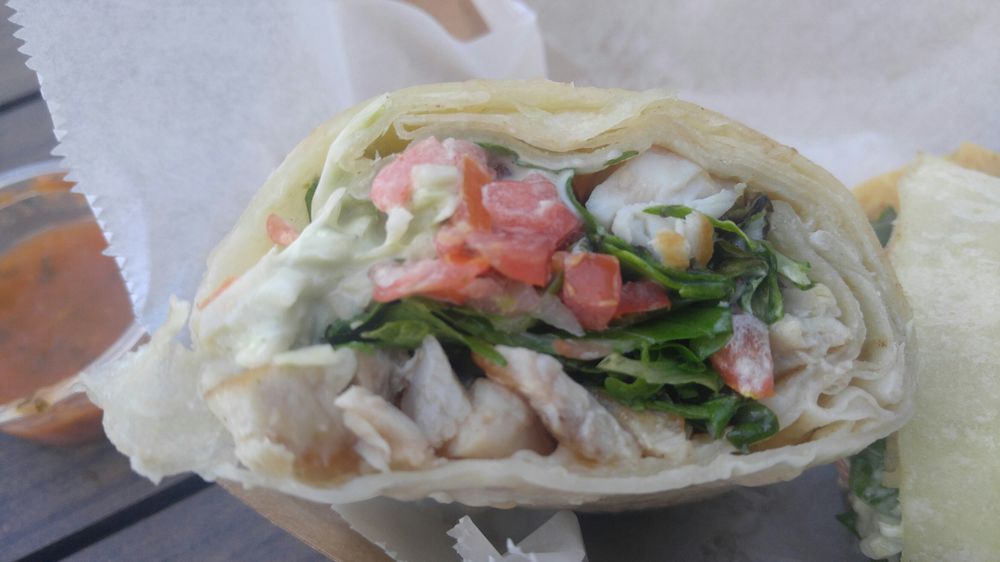 Order Shrimp Baja Style Burrito food online from Zoe Place Tacos &amp; Seafood store, San Diego on bringmethat.com