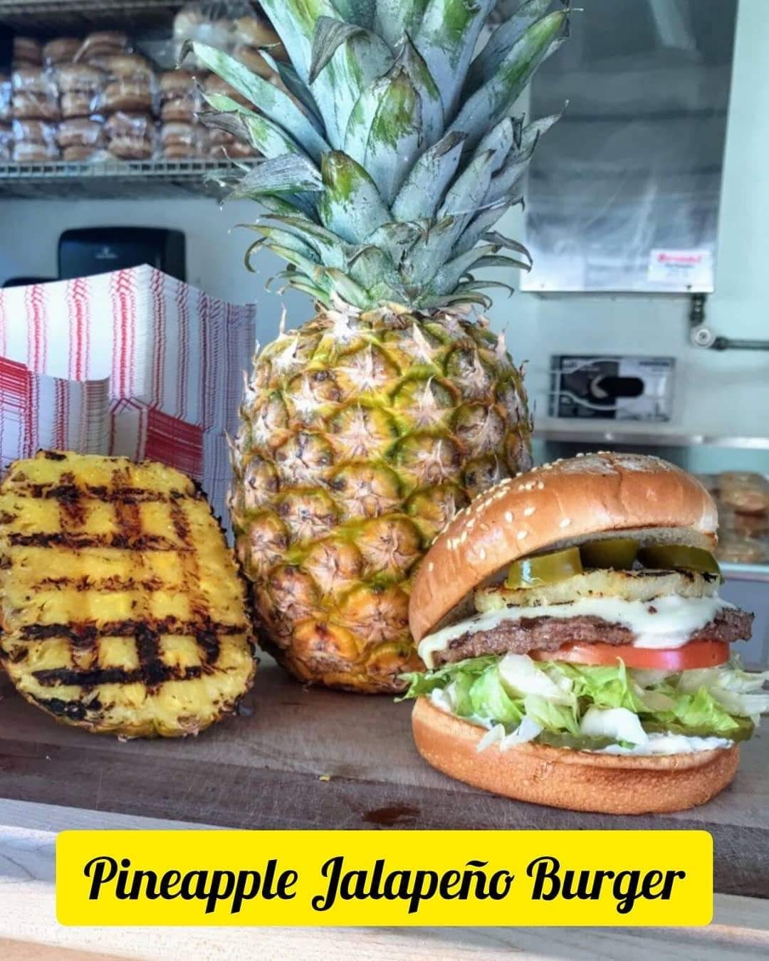 Order Pineapple Jalapeno Burger  food online from Banderas Burger Grill store, Bakersfield on bringmethat.com