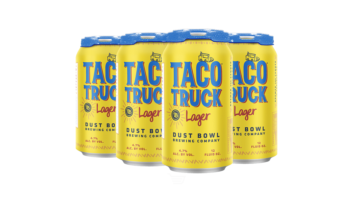 Order Dust Bowel Taco Truck Lager 6 Pack 12 oz Cans 4.7% ABV food online from Spikes Bottle Shop store, Chico on bringmethat.com