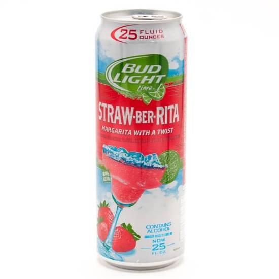Order Bud Light Lime Straw-Ber-Rita Lager - Beer food online from Red Roof Market store, Lafollette on bringmethat.com