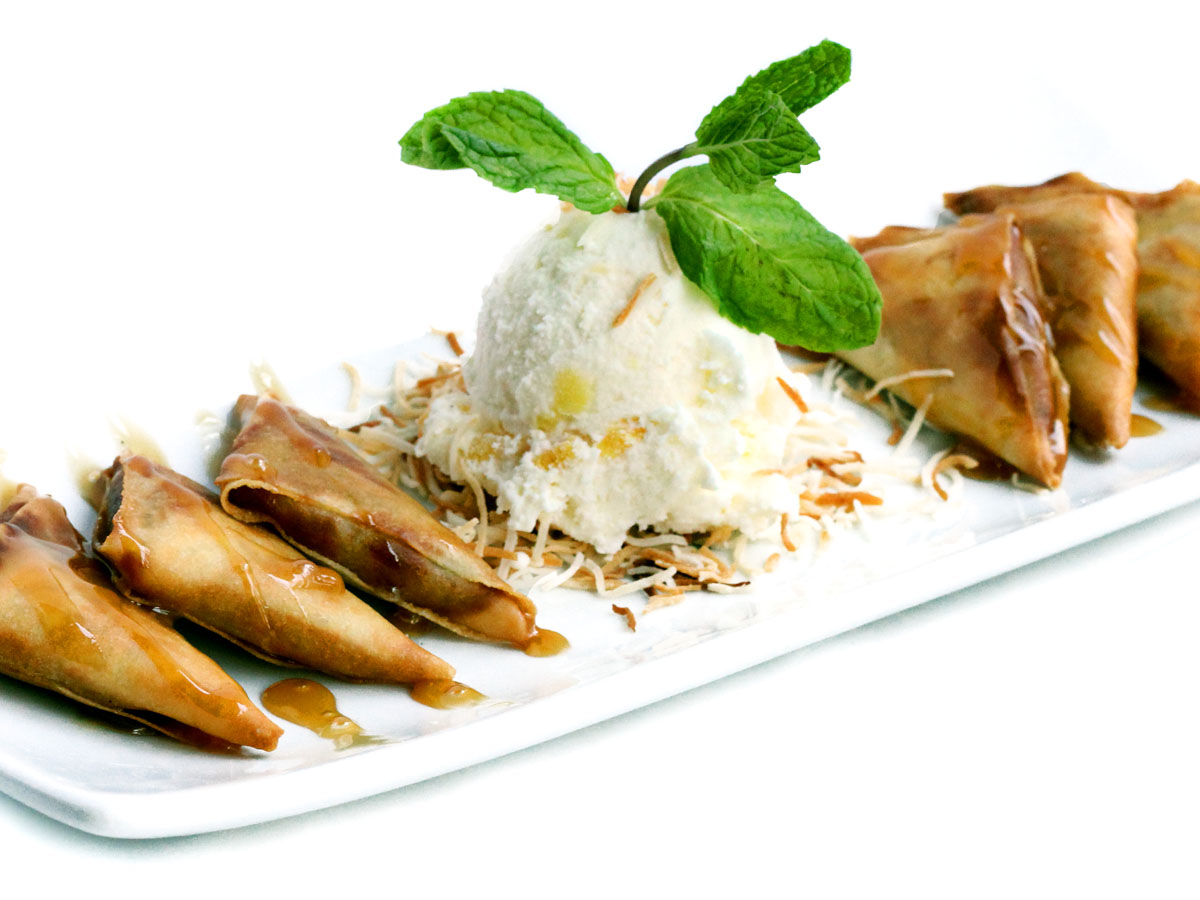 Order Banana Samosas and Coconut Ice Cream  food online from Saladang store, Pasadena on bringmethat.com