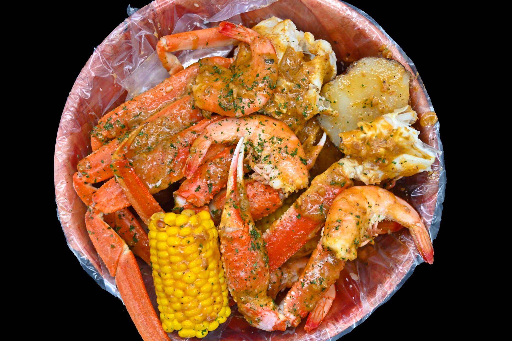 Order 1 lb. Snow Crab Leg and 1 lb. Shrimp (headless only) food online from Oceanic Boil store, Rego Park on bringmethat.com