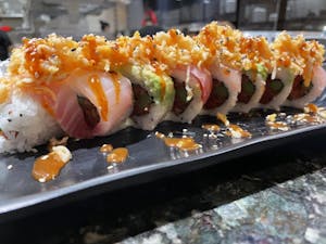 Order Golden Dragon Roll food online from Aki Sushi & Japanese Fusion store, San Jacinto on bringmethat.com