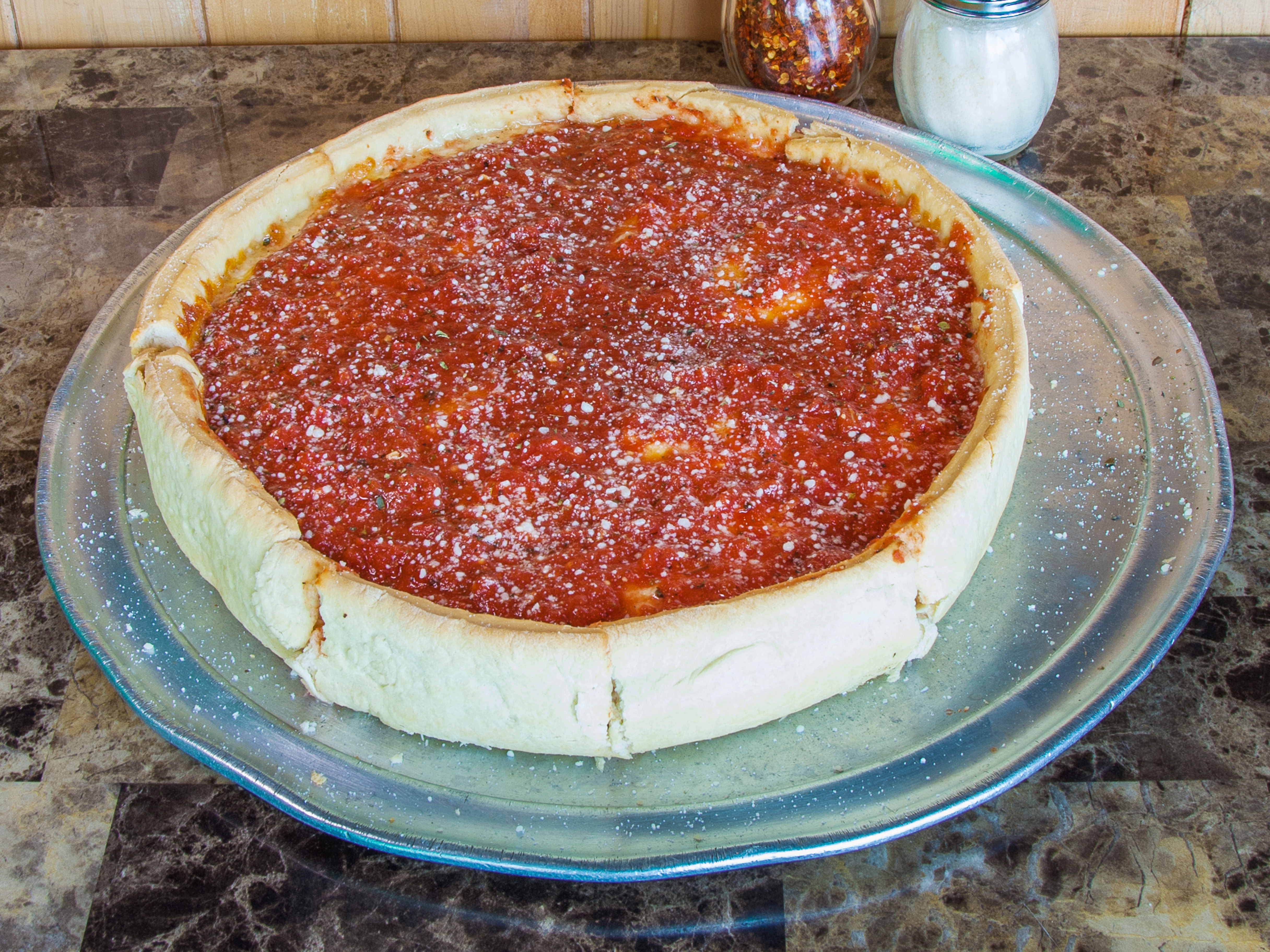Order Chicago Style Cheese Pizza food online from Old Town Pizza store, Naperville on bringmethat.com