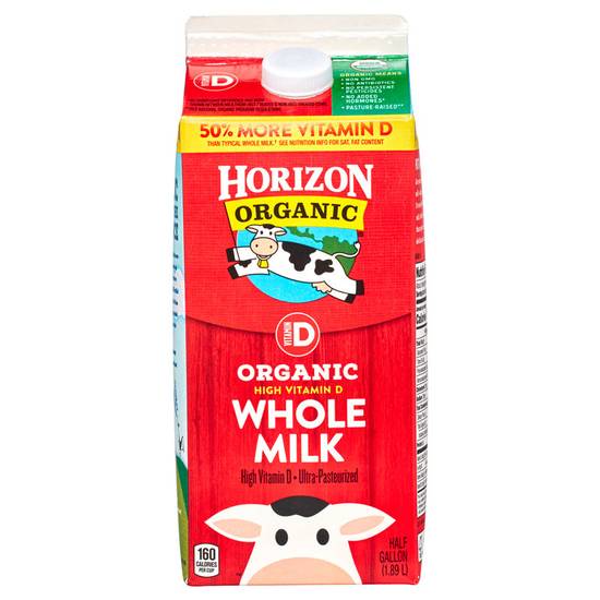Order Horizon Organic Whole Milk 1/2 Gallon With Vitamin D food online from Everyday Needs by Gopuff store, Omaha on bringmethat.com