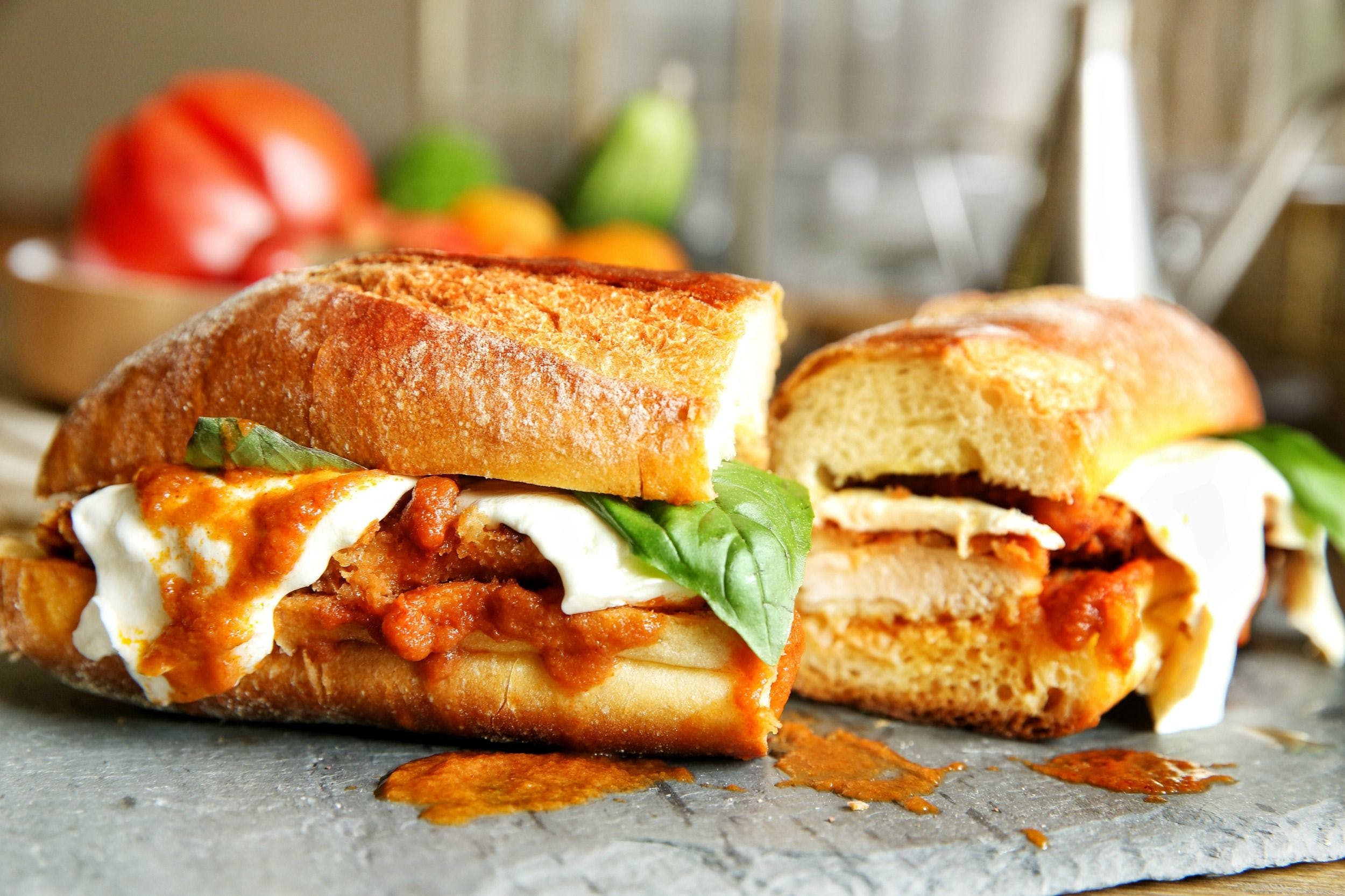 Order Chicken Parmigiana Sandwich - 9" food online from Tani Pizza store, Butler on bringmethat.com
