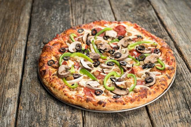Order 10" House Special Pizza food online from Native Grill & Wings store, San Antonio on bringmethat.com