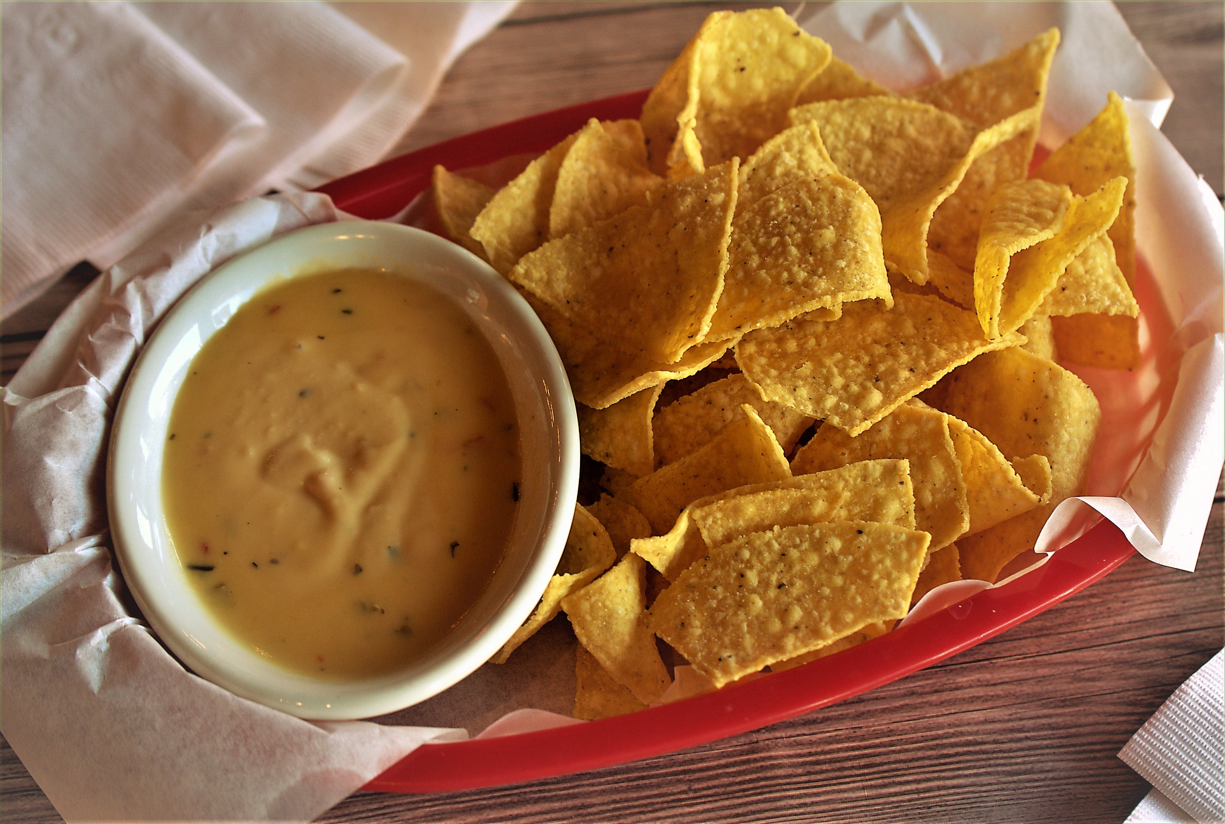 Order Chips & Side of Cheese Queso - Appetizer food online from Game Train Usa store, Highlands Ranch on bringmethat.com