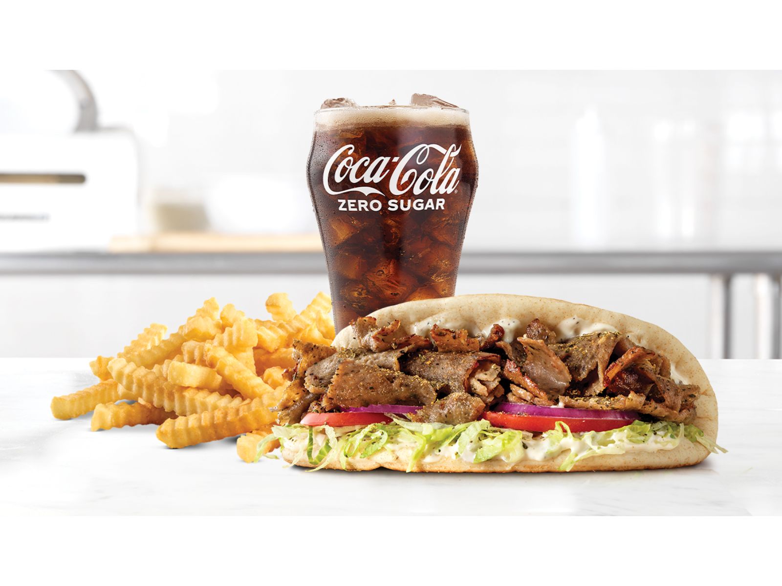 Order Greek Gyro Sandwich Small Meal food online from Arby's store, Chicago on bringmethat.com