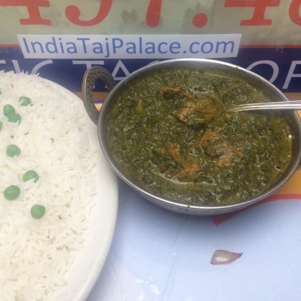 Order G2. Lamb Saagwala food online from India Taj Palace store, San Antonio on bringmethat.com