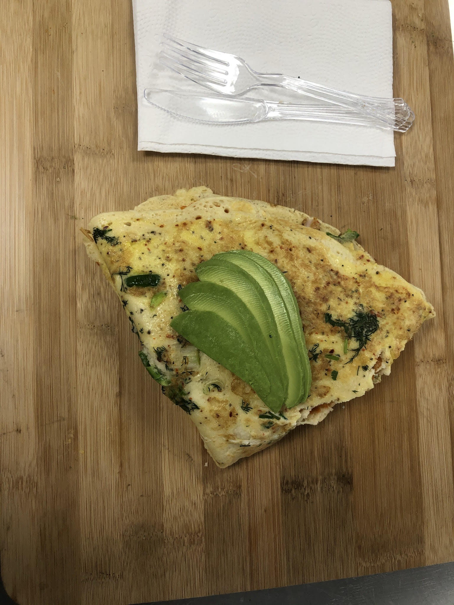 Order Crepe with Ham and Avocado food online from Ossys Bakery store, Glendale on bringmethat.com
