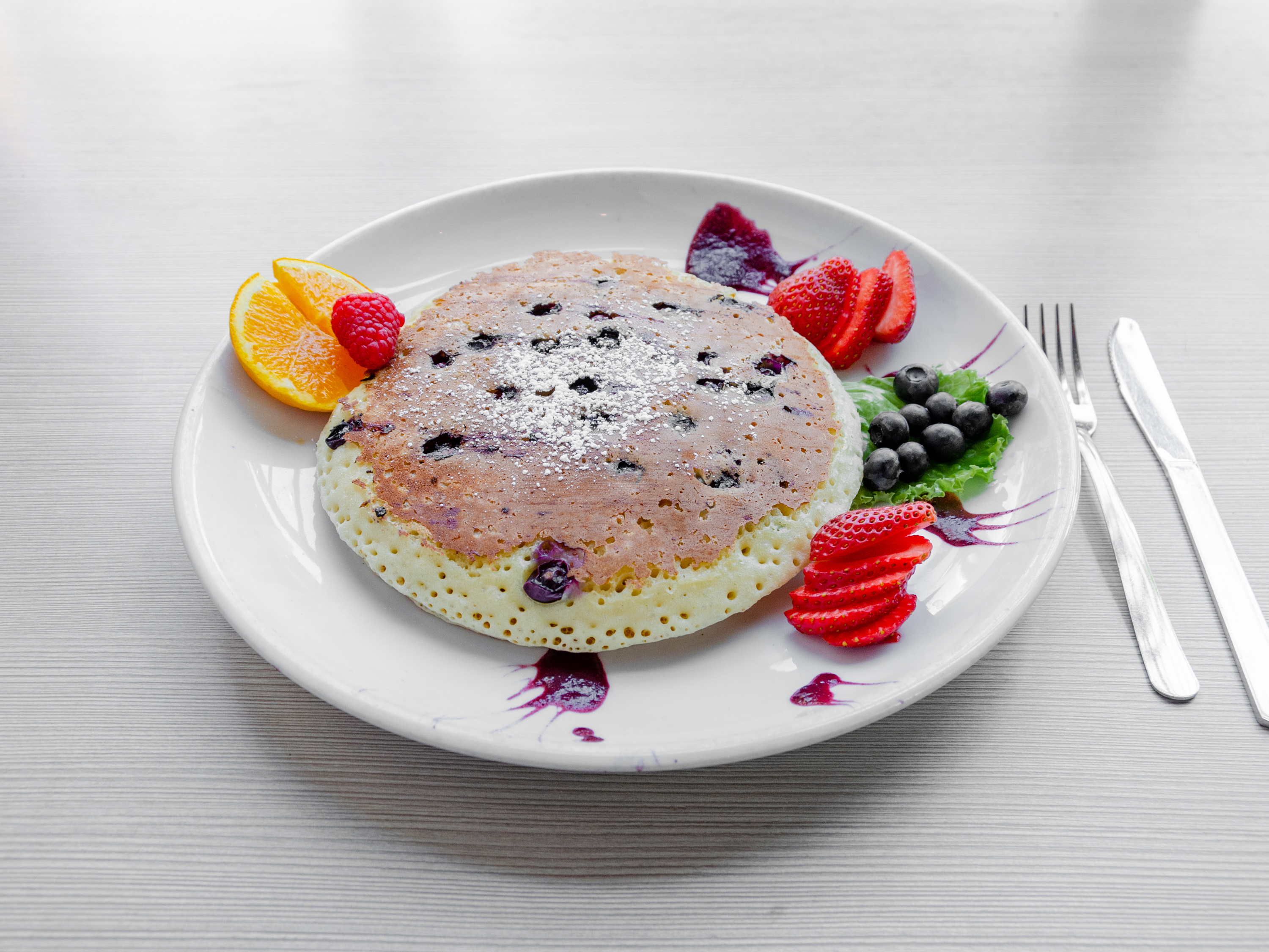 Order Blueberry Pancakes food online from Swami Cafe store, Oceanside on bringmethat.com