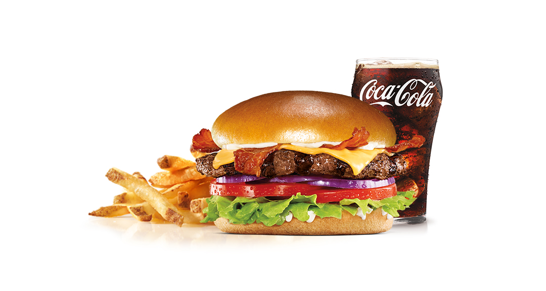 Order Bacon & Cheese Angus Burger Combo food online from Hardee store, Strasburg on bringmethat.com
