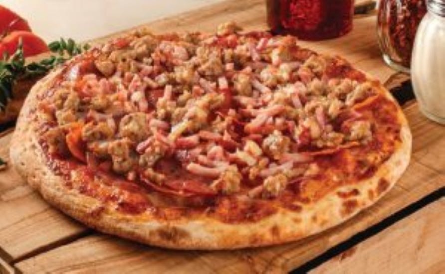 Order All Meat Pizza - All Meat Pizza food online from Pizza Factory store, Gilroy on bringmethat.com