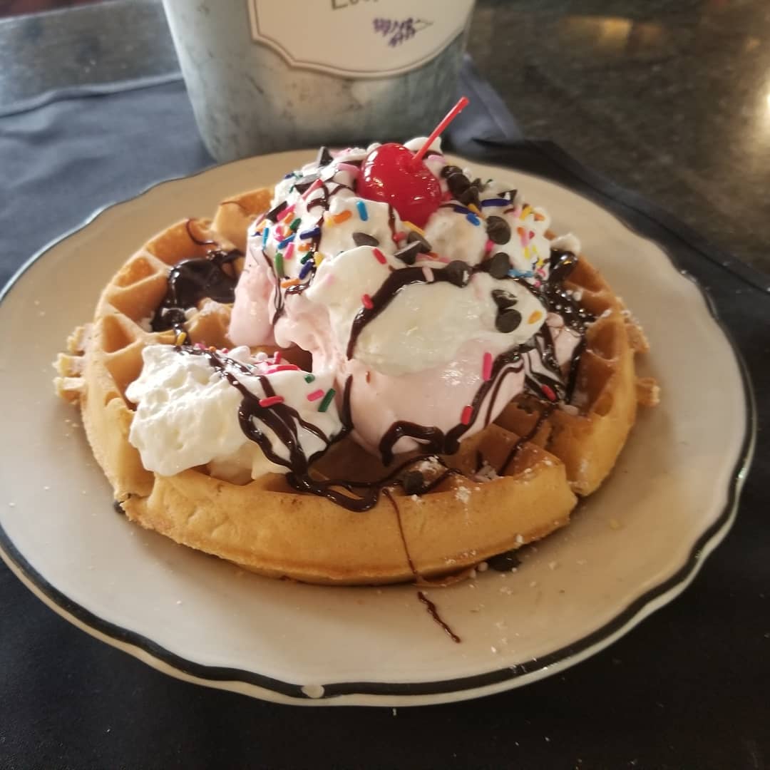 Order Waffle Sundae food online from Garden State Restaurant Diner store, Wrightstown on bringmethat.com