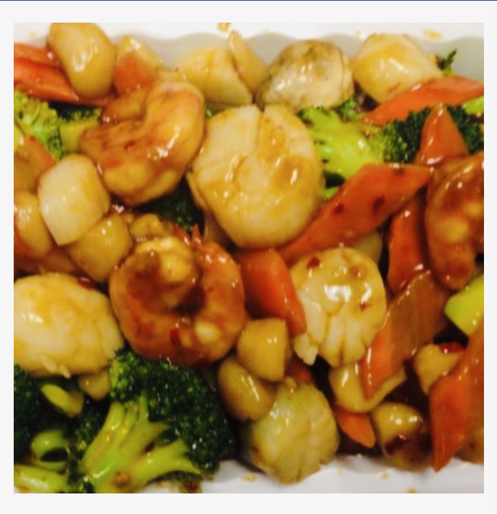 Order SP6. Shrimp and Scallop with Garlic Sauce food online from Tea House store, Charlottesville on bringmethat.com
