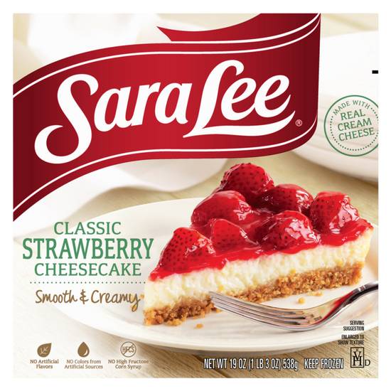 Order Sara Lee Frozen Classic Strawberry Cheesecake 19in 19oz food online from Everyday Needs by Gopuff store, Roseville on bringmethat.com