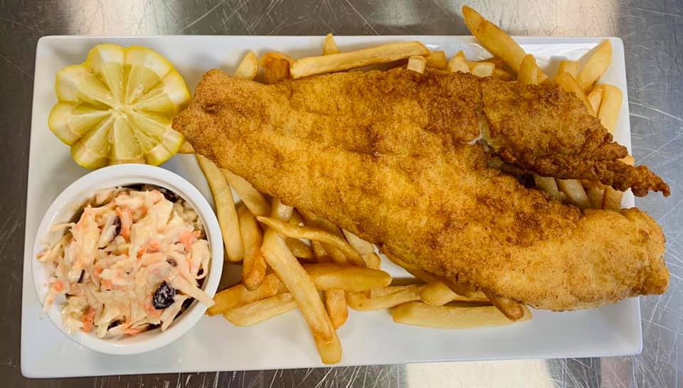 Order Fish & Chips Dinner food online from As Good As It Gets Cafe store, Norwood on bringmethat.com