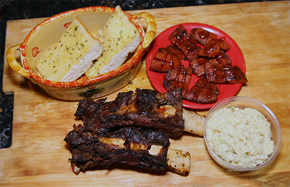 Order 2 Beef Ribs and 2 Hot Links food online from Cj BBQ store, San Jose on bringmethat.com