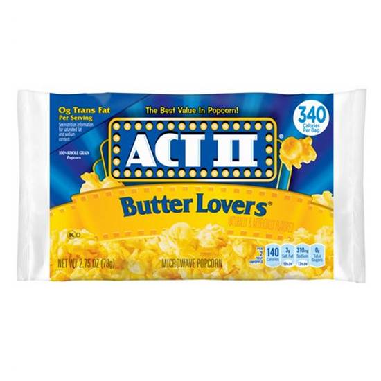 Order Act Ii Butter Lovers Microwave Popcorn food online from Route 7 Food Mart store, Norwalk on bringmethat.com