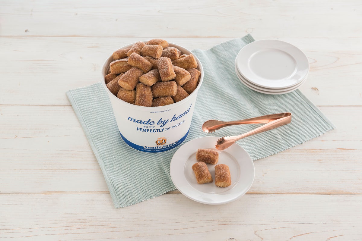 Order Cinnamon Sugar Pretzel Nuggets Bucket food online from Auntie Anne Pretzels store, Reading on bringmethat.com