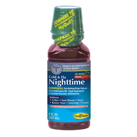 Order Nighttime Cold & Flu Liquid 8oz food online from Casey's store, Omaha on bringmethat.com