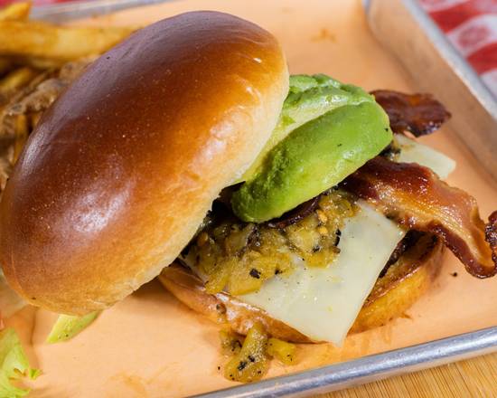 Order Sonoran Burger food online from The Horseshoe Grill store, Tucson on bringmethat.com