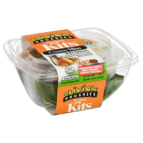 Order Olivia's Organics · Creamy Miso Salad Kits (4.8 oz) food online from Shaw's store, Colchester on bringmethat.com