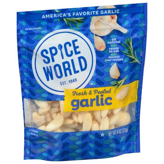 Order Spice World · Peeled Garlic Bag (6 oz) food online from Jewel-Osco store, Park Ridge on bringmethat.com