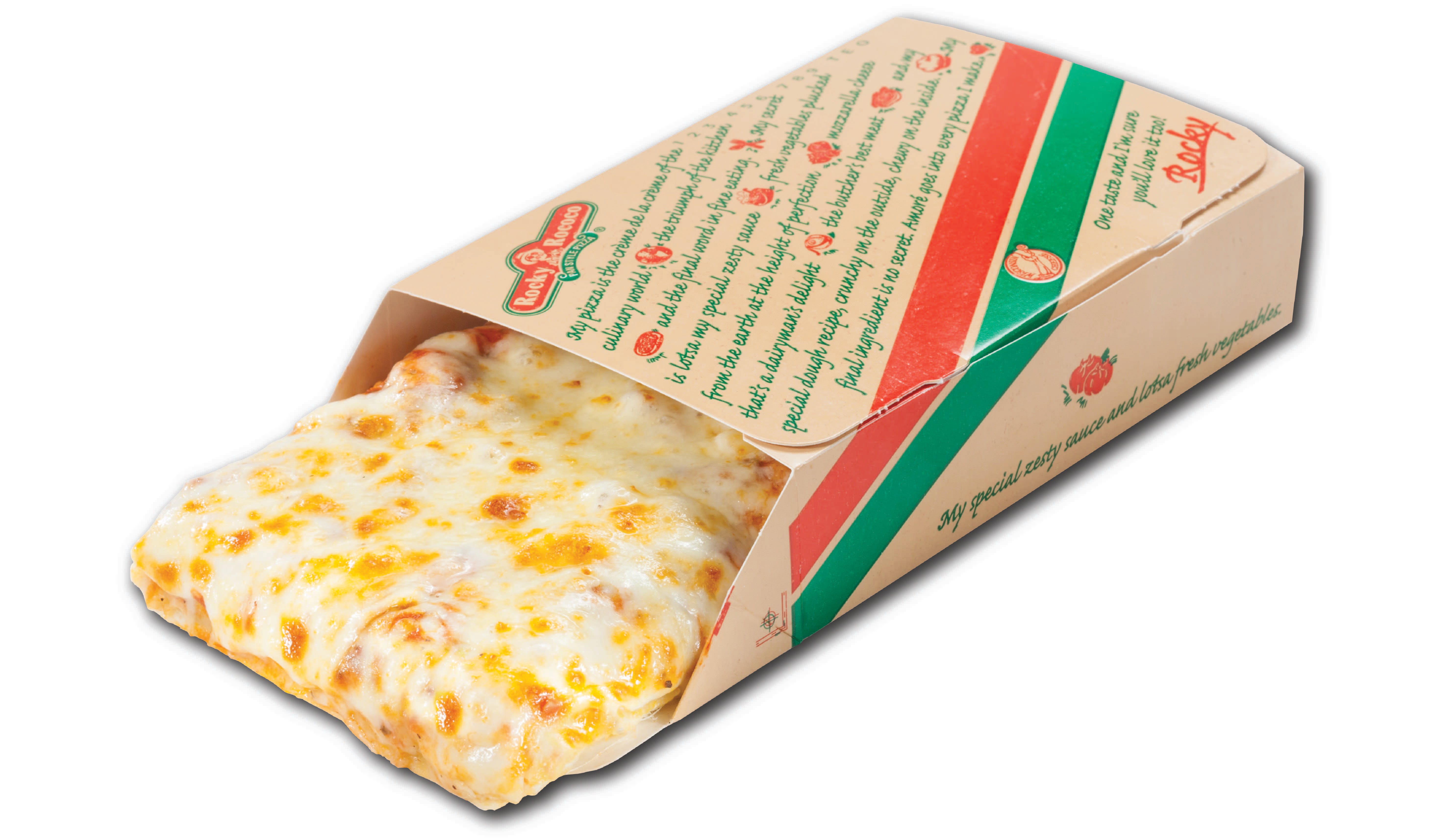 Order Cheese Pizza Slice - Slice food online from Rocky Rococo Pan Style Pizza store, La Crosse on bringmethat.com