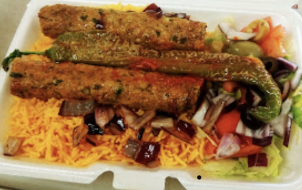 Order Chicken Kabab Platter rice salad two Kabab  food online from Gyro King store, Teaneck on bringmethat.com