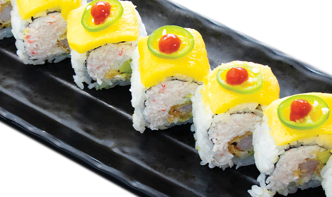 Order Fantastic Mango roll - Cooked food online from Oki Japanese Grill store, Plano on bringmethat.com