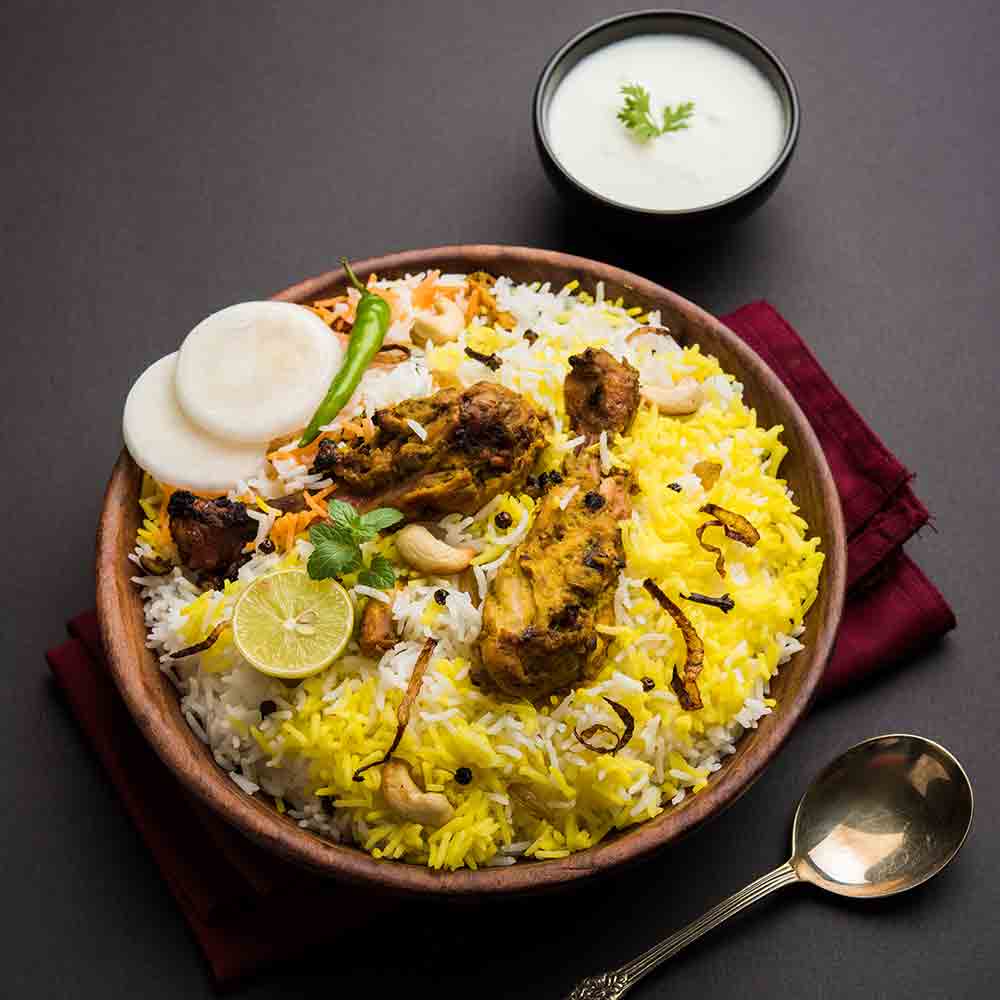Order Chicken Dum Biryani Family Box food online from Cafe Captain Cook store, Tempe on bringmethat.com