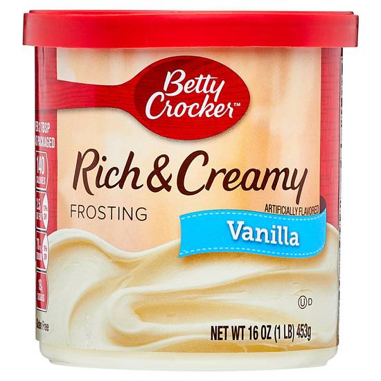 Order Betty Crocker Rich and Creamy Vanilla Frosting 16oz food online from Everyday Needs by Gopuff store, Redding on bringmethat.com