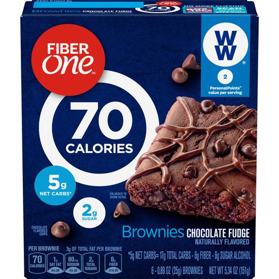 Order Fiber One 70 Calorie Chocolate Fudge Brownies, 6 CT food online from Cvs store, TRAVERSE CITY on bringmethat.com