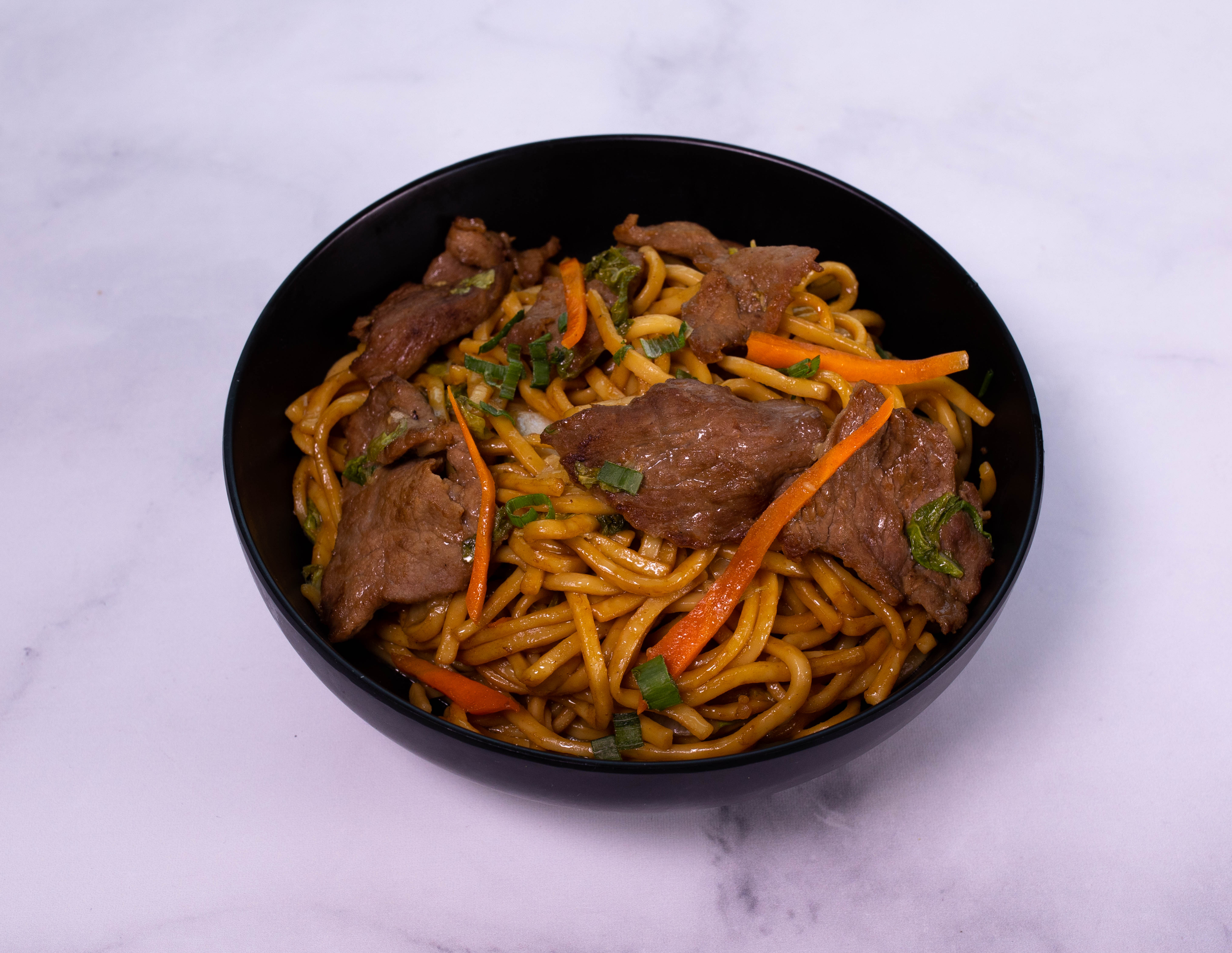 Order Beef Lo Mein food online from Masa Express store, Montgomery on bringmethat.com