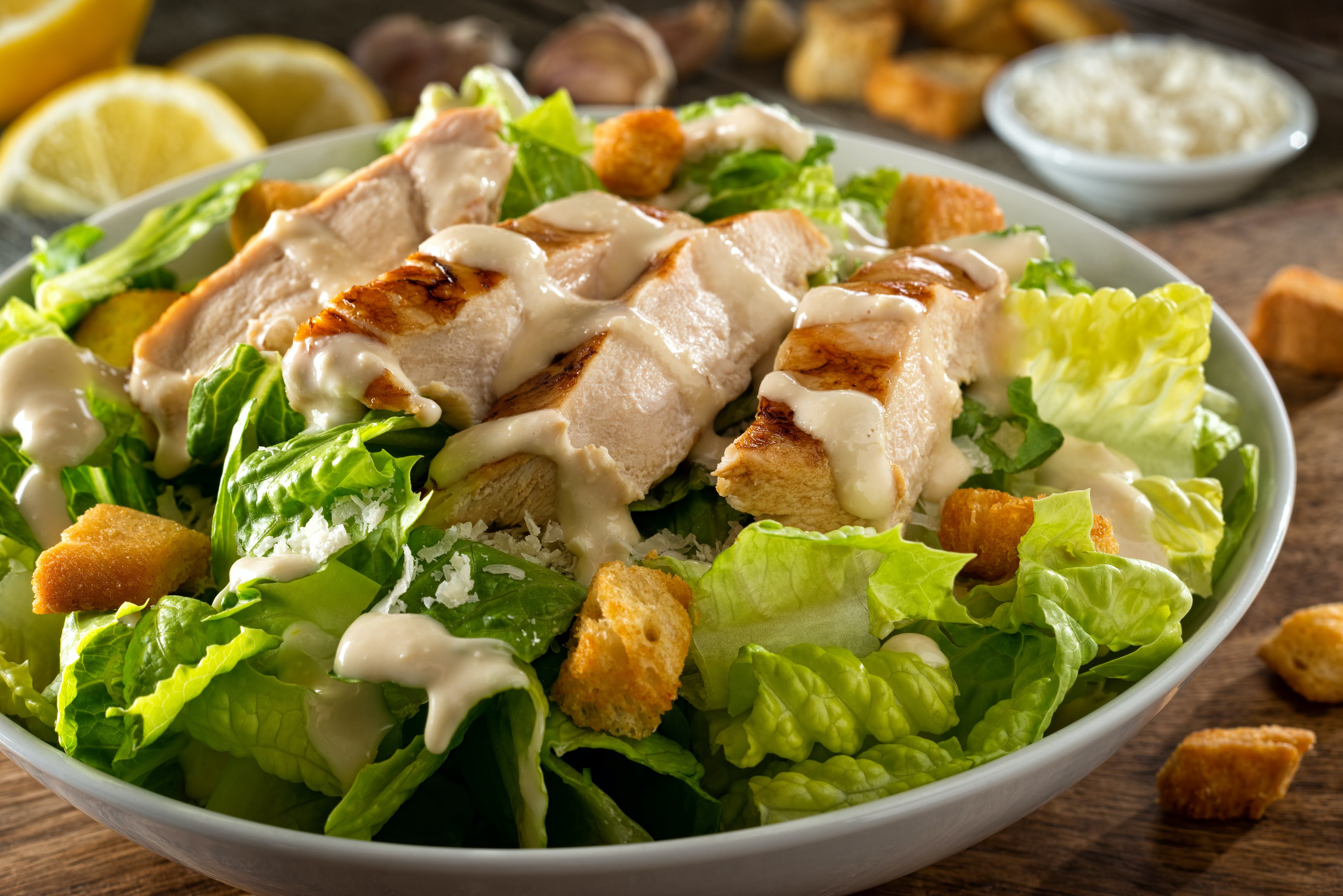 Order Caesar Salad with Crispy Chicken food online from Pizza Today store, Groton on bringmethat.com