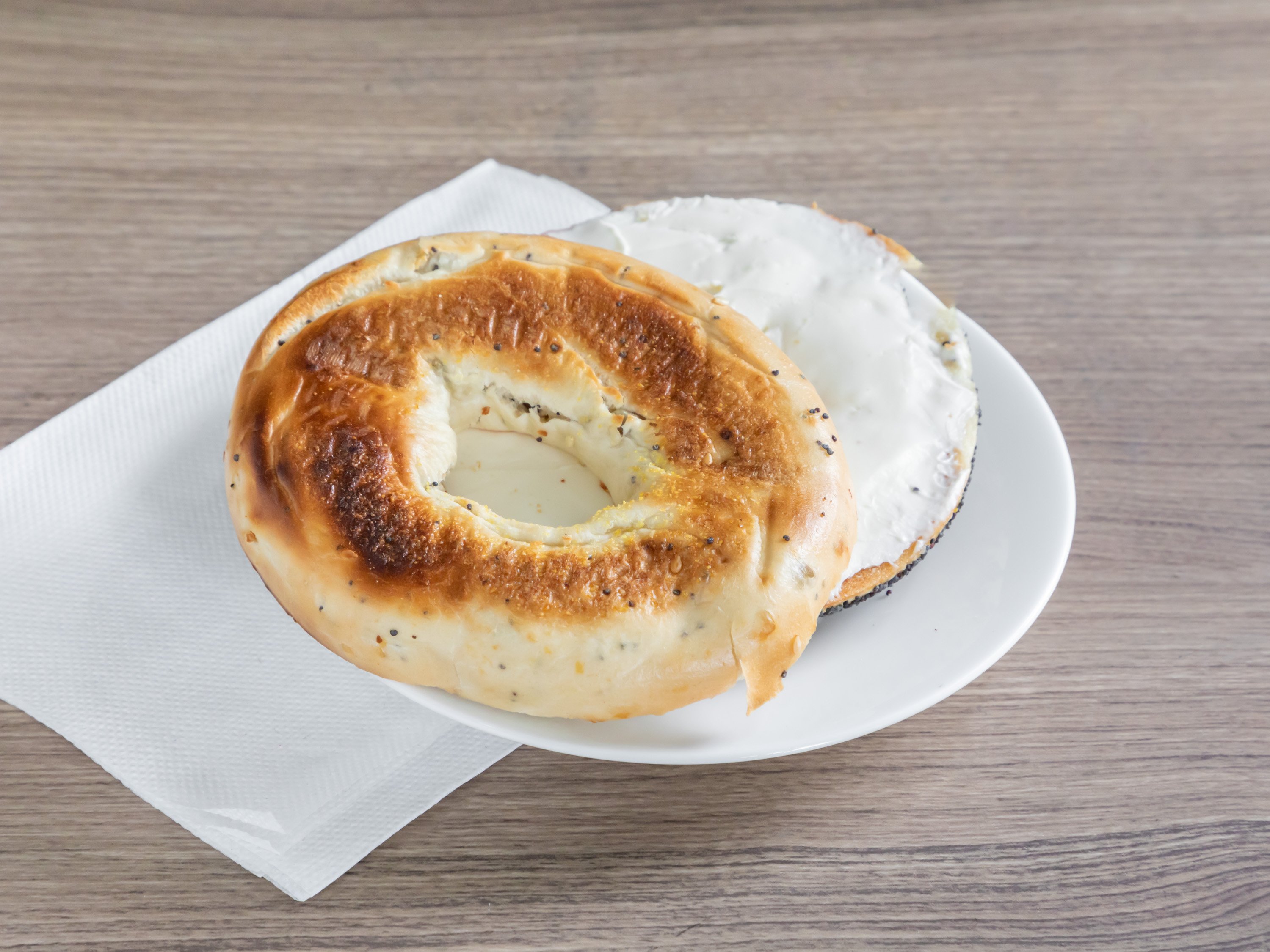 Order Bagel with Cream Cheese food online from Black Dog Coffee store, Los Angeles on bringmethat.com