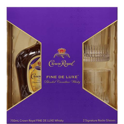 Order Crown Royal Fine DeLuxe Blended Canadian Whisky Gift Set (750 ML) 86729 food online from Bevmo! store, Los Angeles on bringmethat.com