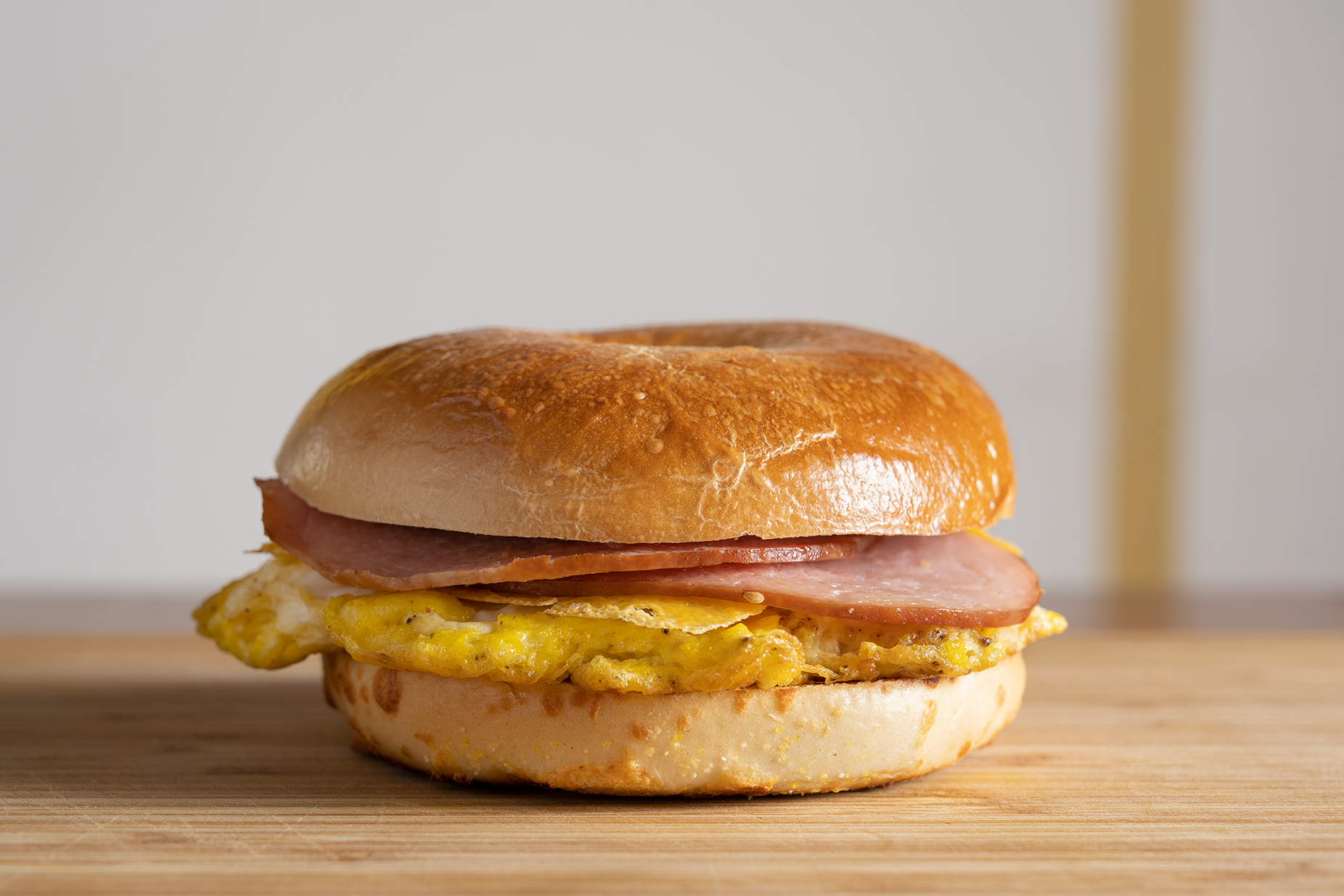 Order B1) Ham, Fried Egg & Cheese Bagel food online from Alice St Bakery Café store, Oakland on bringmethat.com