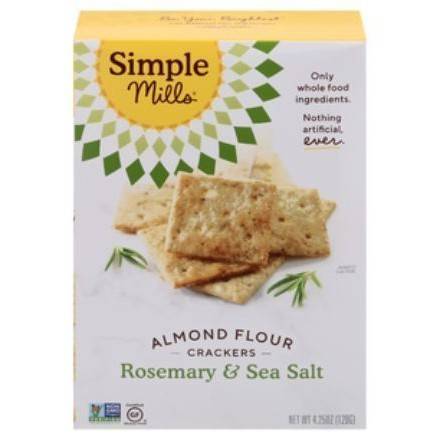 Order Simple Mills Almond Flour Rosemary Sea Salt Crackers (4.25 oz) food online from Goodees Cravings store, Marietta on bringmethat.com