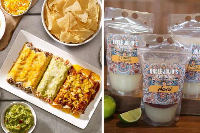 Order Family Enchilada Meal for 4 with Margaritas food online from Uncle Julios Rio Grand Cafe store, Bethesda on bringmethat.com