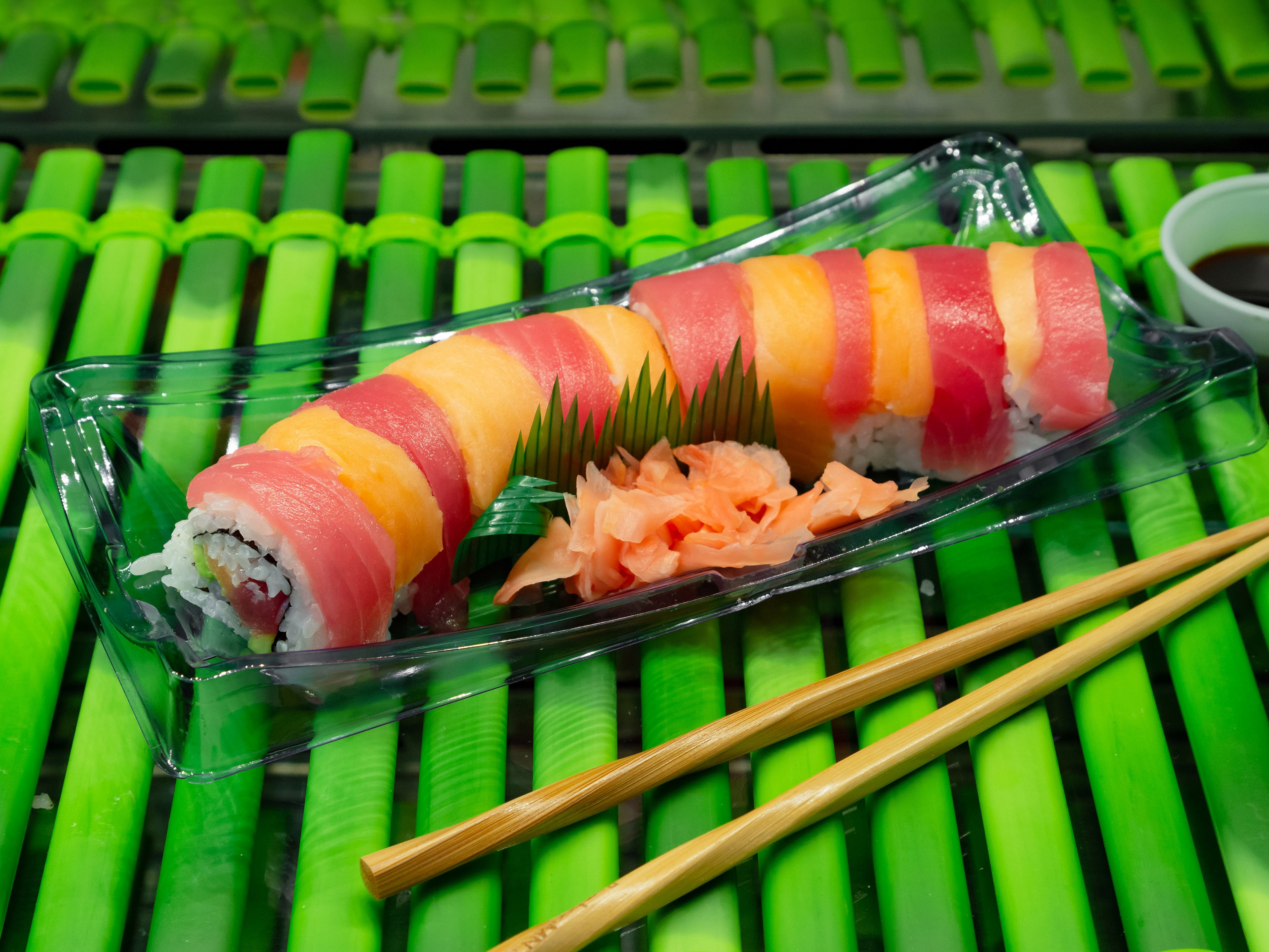 Order Rainbow Roll food online from Sesame Sushi store, Richmond on bringmethat.com