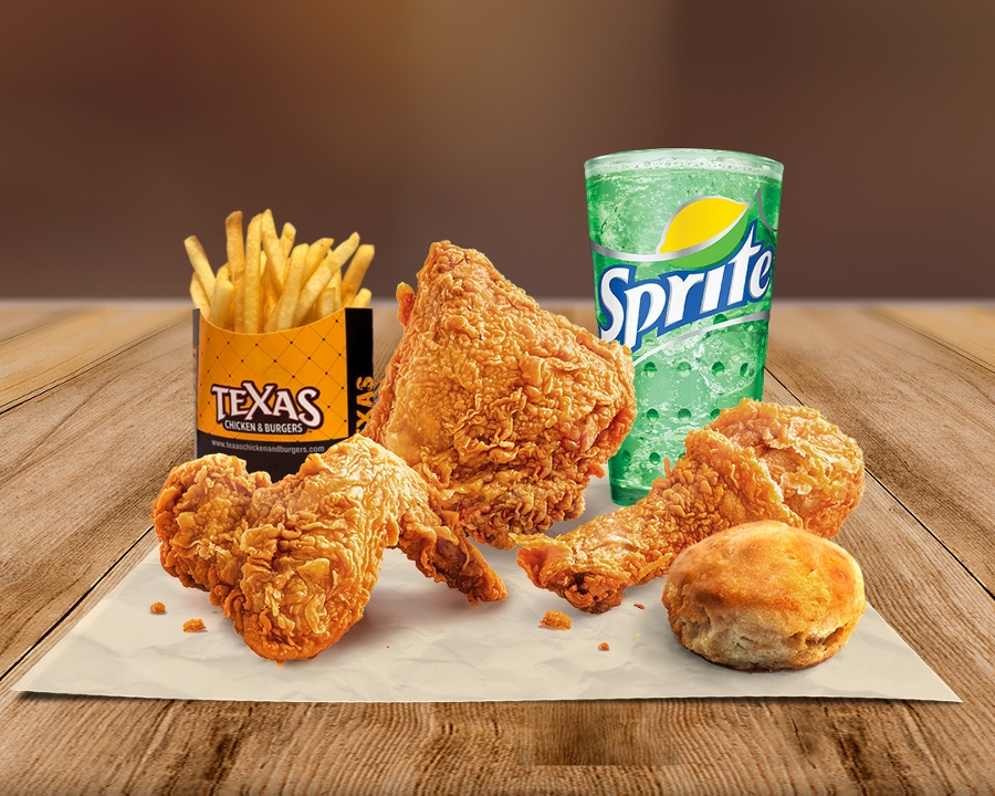 Order 3 Pc Chicken w/ a Side , Beverage & Biscuit food online from Texas Chicken & Burgers store, New York on bringmethat.com